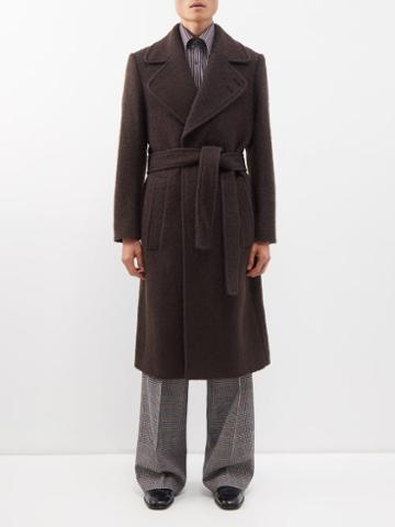 Ben Cobb X Tiger Of Sweden - Tadzio Belted Wool-blend Boucl Overcoat - Mens - Brown
