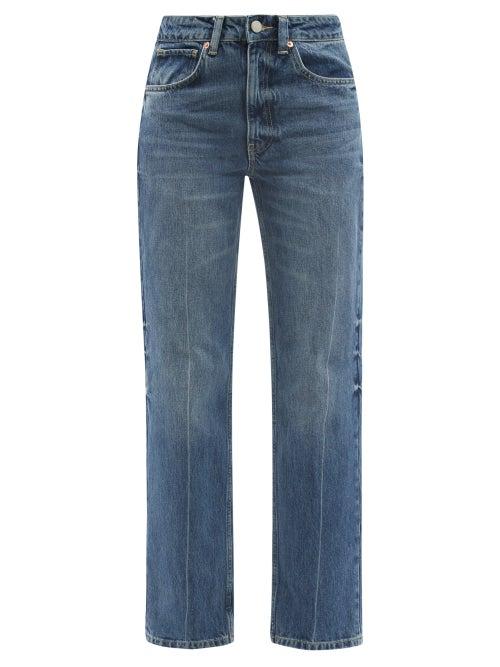 Raey - Push Organic-cotton Straight-leg Jeans - Womens - Dark Blue