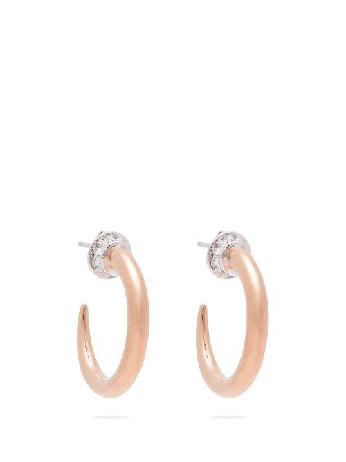 Matchesfashion.com Ryan Storer - Crystal Embellished Rose Gold Tone Earrings - Womens - Rose Gold