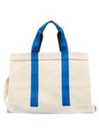 Matchesfashion.com Rue De Verneuil - Lego Large Leather-trimmed Canvas Tote Bag - Womens - Blue Multi