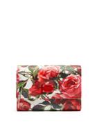 Dolce & Gabbana Rose-print Leather Wallet