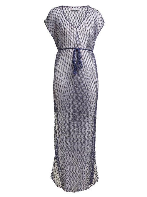 Matchesfashion.com My Beachy Side - Beaded Macram Cover Up - Womens - Navy