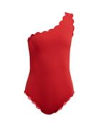 Matchesfashion.com Marysia - Santa Barbara Reversible Scalloped Edge Swimsuit - Womens - Red