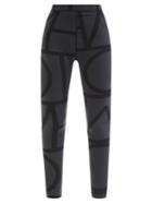 Ladies Rtw Totme - Monogram-print Jersey Leggings - Womens - Black