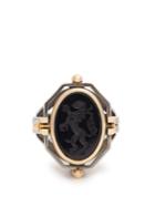 Elie Top Diamond, Silver & Yellow-gold Chevaliere Ring