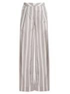 Thierry Colson Lou Lou Wide-leg Striped Cotton Trousers
