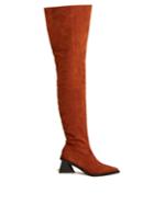 Marques'almeida Thigh Suede And Leather Two-tone Boots
