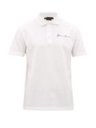 Matchesfashion.com Versace - Signature-embroidered Cotton-piqu Polo Shirt - Mens - White
