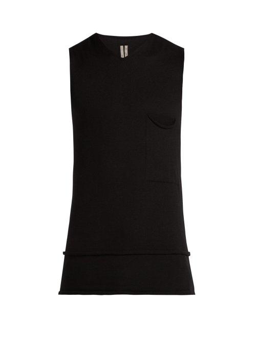 Matchesfashion.com Rick Owens - V Neck Cashmere Tank Top - Mens - Black