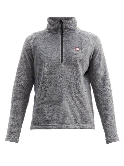 Matchesfashion.com 66 North - Hrannar Logo-embroidered High-neck Fleece Sweater - Mens - Dark Grey
