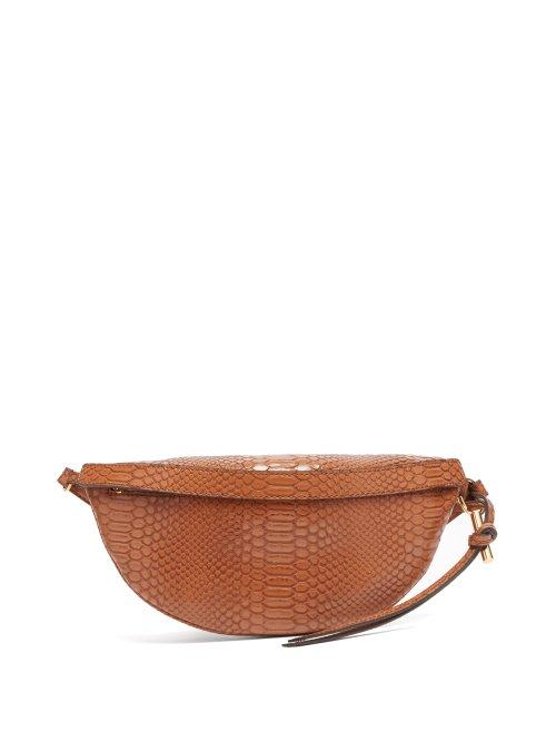 Matchesfashion.com Stella Mccartney - Snake Effect Faux Leather Belt Bag - Womens - Tan