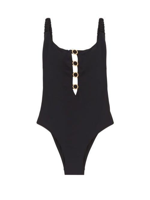 Matchesfashion.com Fisch - Choisy Cutout High-leg Swimsuit - Womens - Black