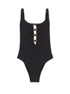 Matchesfashion.com Fisch - Choisy Cutout High-leg Swimsuit - Womens - Black