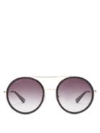 Matchesfashion.com Gucci - Round Metal Sunglasses - Womens - Grey Gold