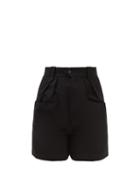 Isabel Marant Toile - Palino High-rise Cotton-canvas Shorts - Womens - Black