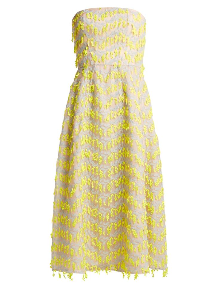 Carolina Herrera Embroidered Semi-sheer Organza Dress