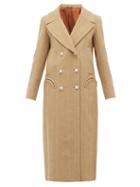 Matchesfashion.com Blaz Milano - Lady Anne Double Breasted Herringbone Wool Coat - Womens - Beige White