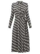 Matchesfashion.com Diane Von Furstenberg - Sana Printed Jersey Wrap Dress - Womens - Black White