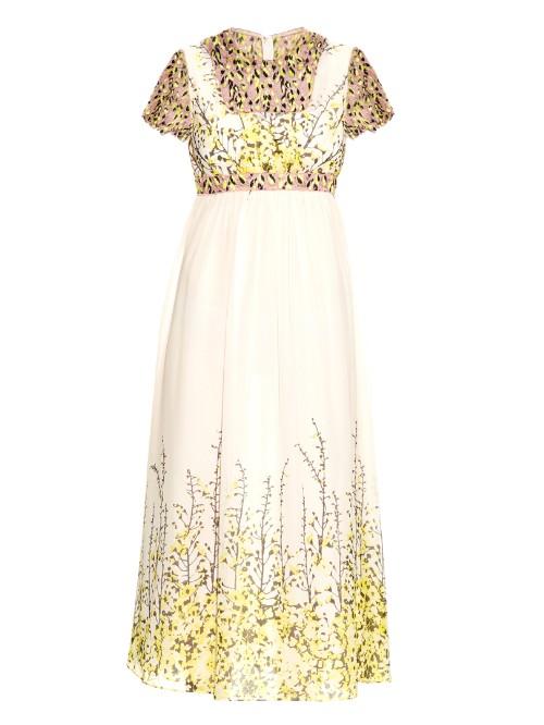 Giambattista Valli Floral-embroidered Silk-chiffon Midi Dress