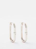 Bottega Veneta - Oval Hoop Earrings - Womens - Silver