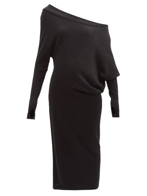 Tom Ford - Off-the-shoulder Thumbhole Cashmere-blend Dress - Womens - Black