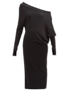 Tom Ford - Off-the-shoulder Thumbhole Cashmere-blend Dress - Womens - Black