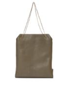 Matchesfashion.com The Row - Lunch Bag Leather Clutch - Womens - Khaki
