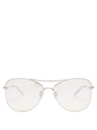 Matchesfashion.com Le Specs - Fortifeyed Aviator Metal Sunglasses - Womens - Light Yellow