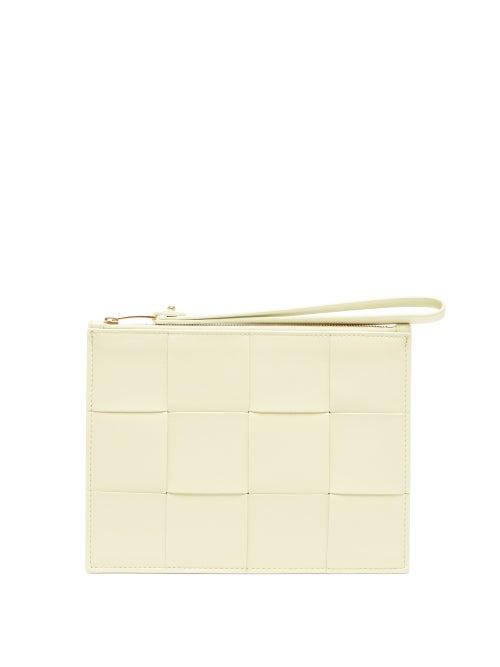 Bottega Veneta - Cassette Intrecciato-leather Purse - Womens - Yellow