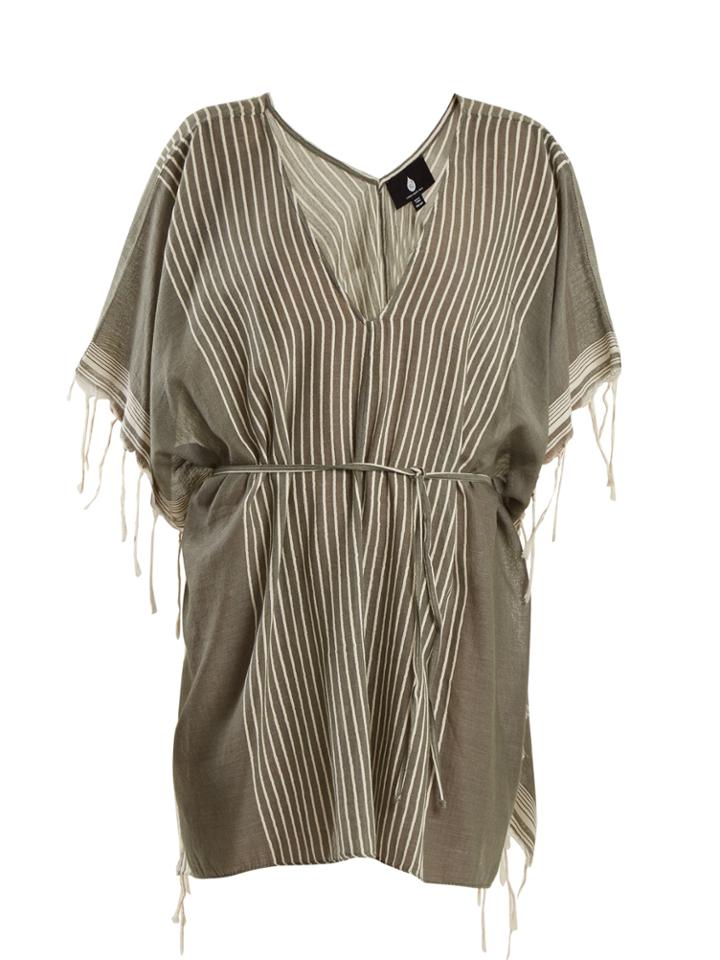 Su Kya Deep V-neck Striped Cotton Kaftan