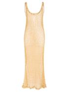 Matchesfashion.com My Beachy Side - Orpul Beaded Crochet Maxi Dress - Womens - Gold