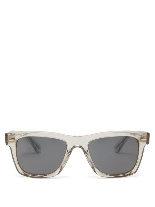 Matchesfashion.com Oliver Peoples - Oliver Square Acetate Sunglasses - Mens - Clear