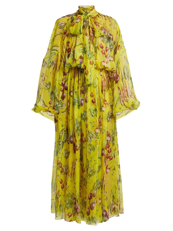 Dolce & Gabbana Vegetable-print Silk Jumpsuit