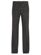 Matchesfashion.com Givenchy - Checked Wool Blend Trousers - Mens - Black White