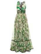 Roberto Cavalli Tropical Floral-print Silk Gown