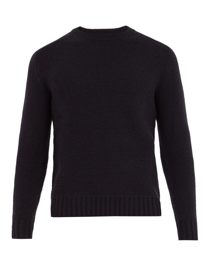 Iris Von Arnim Crew-neck Contrast-knit Sweater