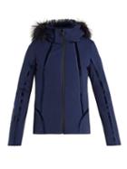 Matchesfashion.com Fendi - Roma Logo Embroidered Ski Jacket - Womens - Navy