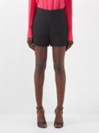 Valentino - Crepe Couture High-waisted Crepe Shorts - Womens - Black