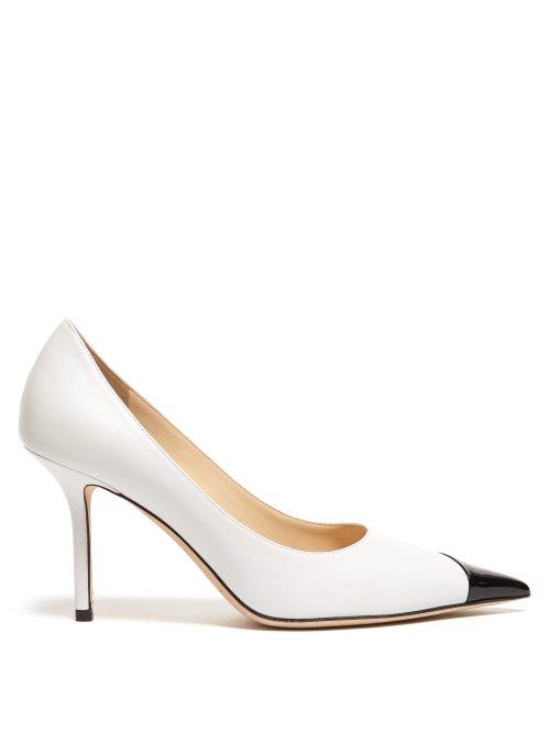 Matchesfashion.com Jimmy Choo - Love 85 Colour Block Patent Leather Pumps - Womens - Black White