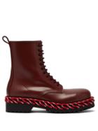 Matchesfashion.com Balenciaga - Rope Stitched Leather Boots - Womens - Burgundy