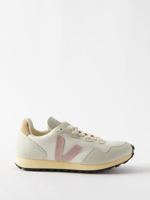 Veja - Sdu Alveomesh And Faux Suede Trainers - Womens - Cream Pink