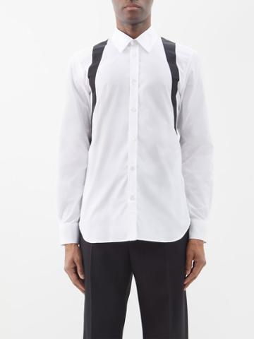 Alexander Mcqueen - Harness-print Cotton-poplin Shirt - Mens - White