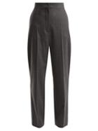 Matchesfashion.com Joseph - Haim Wool Blend Flannel Trousers - Womens - Dark Grey