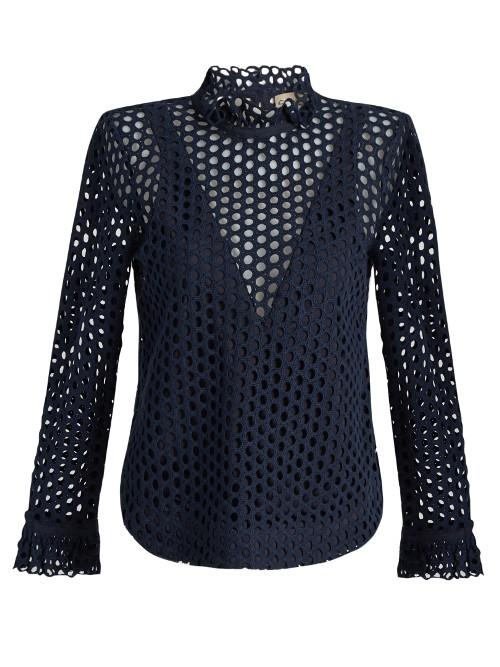 Sea Eyelet-lace High-neck Top