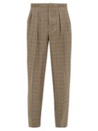 Matchesfashion.com King & Tuckfield - High Rise Checked Wool Blend Trousers - Mens - Multi