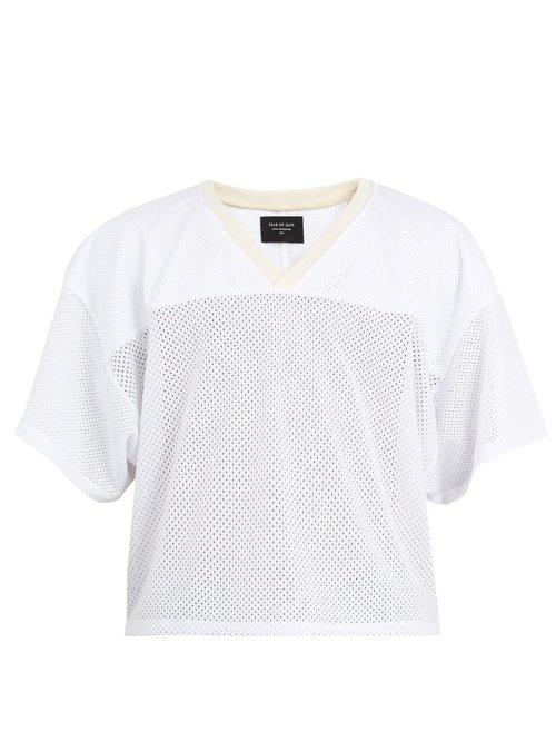 Matchesfashion.com Fear Of God - V Neck Mesh Jersey T Shirt - Mens - White