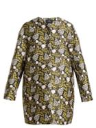 Matchesfashion.com Giambattista Valli - Floral Jacquard Cocoon Coat - Womens - Black Multi