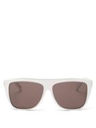 Matchesfashion.com Saint Laurent - Flat Top Acetate D Frame Sunglasses - Womens - White