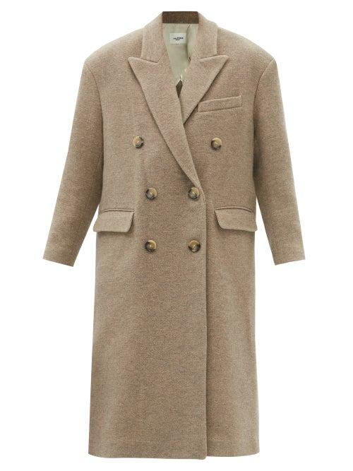 Isabel Marant Toile - Lojima Wool-blend Hopsack Coat - Womens - Beige