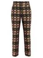 Matchesfashion.com La Doublej - Hendrix Bacetto Floral-brocade Cropped Trousers - Womens - Pink Multi
